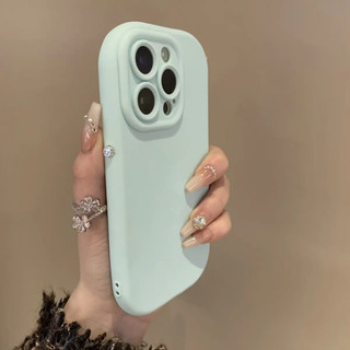Ốp Điện Thoại Silicon Mờ Màu Hình Bầu Dục Sang Trọng Cho iPhone16 Pro MAX 15 14 13 12 11 Pro MAX IXS MAX XR XS Chống Sốc Bảo Vệ Camera Chống Rơi Ốp Lưng Mềm