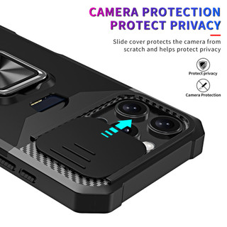 Dành Cho iphone 16 Pro Max / 15 Pro / 14 Plus Ốp Lưng Có Trượt Camera Bao Đựng Thẻ Vòng Chân Đế Chịu Lực Bảo Vệ Mỏng Bao