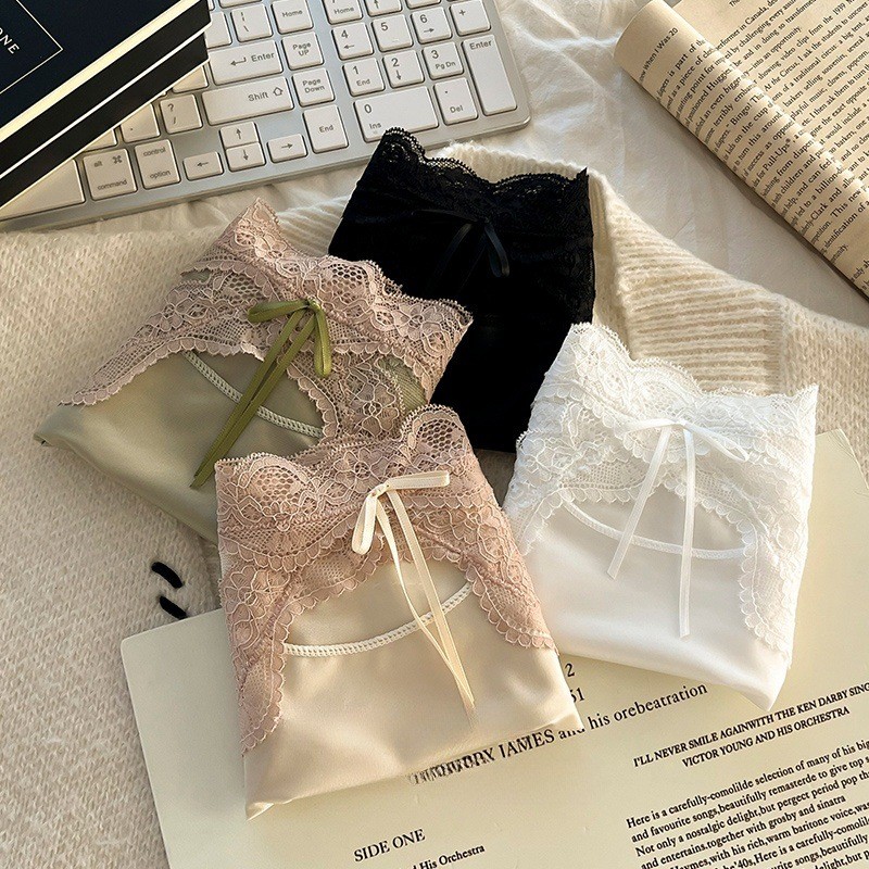 Quần lót nữ ren phong cách mới Quần lót Cotton nguyên chất