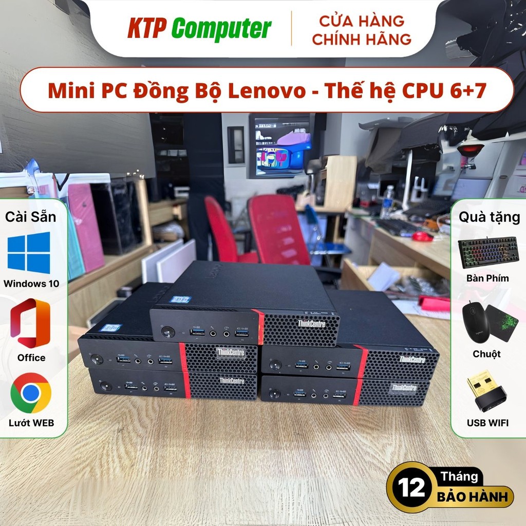 PC Mini Lenovo Core i3/i5/i7 Gen 6/7 - 8GB RAM, 256GB SSD (Tặng