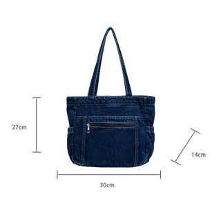 Túi Denim thời trang Túi Tote sức chứa lớn Túi đeo vai cổ điển cho phụ nữ Phụ kiện mặc hàng ngày