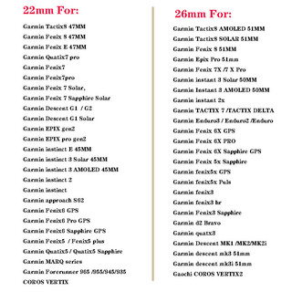 Dây đeo silicon thể thao 22mm 26mm cho Garmin Fenix 8 7 6 5 plus 47mm 51mm / 955 965 745 935 945 / bản năng 2 3 / Fenix 7x 6x 5x