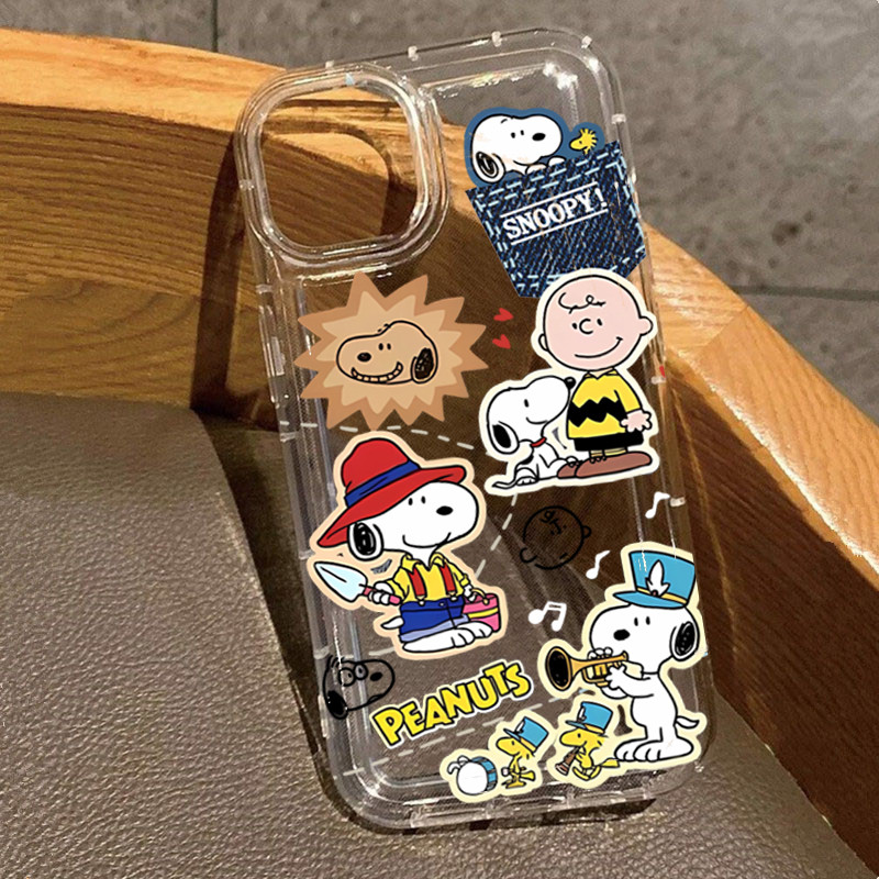Dành Cho iPhone 16 15 14 13 12 11 Pro Max 16e Cho iPhone XS Max X XR 8 7 Plus SE2020 2022 Hoạt Hình Dễ Thương Snoopy Mềm Trong Suốt Silicon Chống Sốc