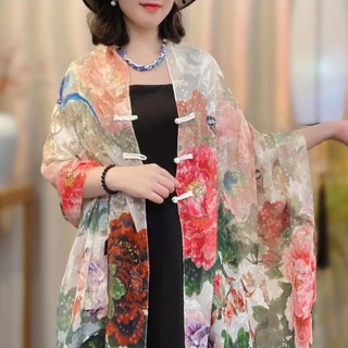 Mùa Hè Cao Cấp Cảm Giác Khóa In Hình Khăn Choàng Nữ Khăn Lụa Phù Hợp Với Thời Trang Du Lịch Chụp Ảnh