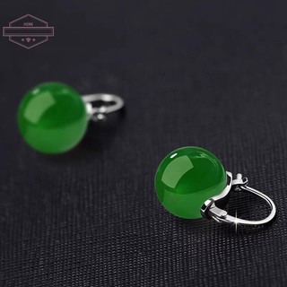 [HORK] Bông tai hạt ngọc bích phong cách cổ xưa Khóa tai khí chất thời trang nhẹ nhàng dành cho nữ Cô gái Bông tai cổ điển Phụ kiện trang sức Quà tặng VN