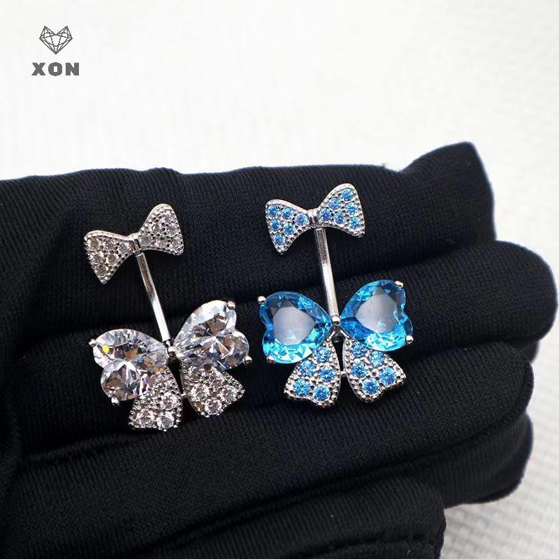 XON Khuyên Rốn Hình Nơ Đính Đá Zircon Thời Trang Cho Nữ