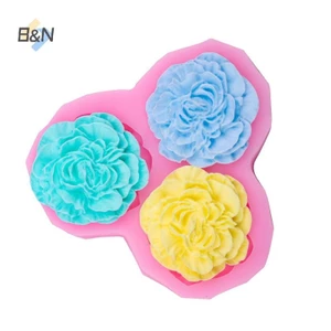 B & N 3D Khuôn Làm Bánh Hoa Mẫu Đơn Hoa Mẫu Đơn Khuôn Silicon Bánh Kẹo Nướng Khuôn Socola Nhà Bếp Món Tráng Miệng Dụng Cụ Nướng Bánh.