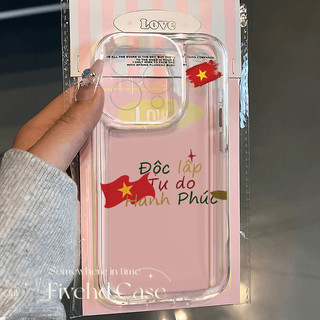 Ốp điện thoại trong suốt cờ Việt Nam cho iPhone 11 16 15 14 13 12 Pro Xs Max XR X 7 8 6 6s Plus SE HD Ốp điện thoại TPU mềm trong suốt Vỏ bảo vệ chống rơi