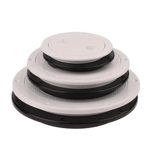 TMOY 4 / 6 / 8In Nhựa ABS Trắng Đen Sàn Tròn Tấm Kiểm Tra Hatch Cover Deck Tấm Chống Trượt Có Thể Tháo Rời Cho Marine RV Du Thuyền Thuyền TCVN
