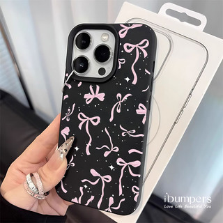 ibumpers Ốp Điện Thoại iPhone Họa Tiết Nơ Màu Hồng Tinh Tế Cho IPhone 16 15 14 12 13 11 Pro Max IP 7 8 Plus X XS XR Ốp Lưng Mỏng Silicon Mềm Da Họa Tiết