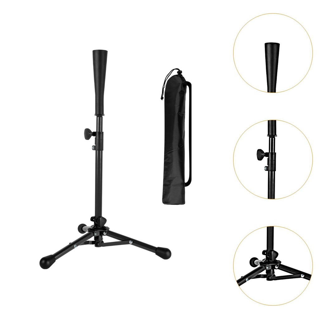 Áo thun bóng chày Batting Tee gấp có túi lưu trữ Giá đỡ có thể điều chỉnh Giá đỡ 15 inch đến 32 inch để tập thể dục trong nhà