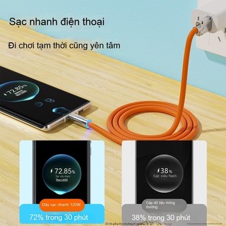 Dây Cáp Sạc Nhanh 120W 6A Bằng Hợp Kim Kẽm Và Silicon Cho iphone, type-C, có 2 Loại USB Và Type C