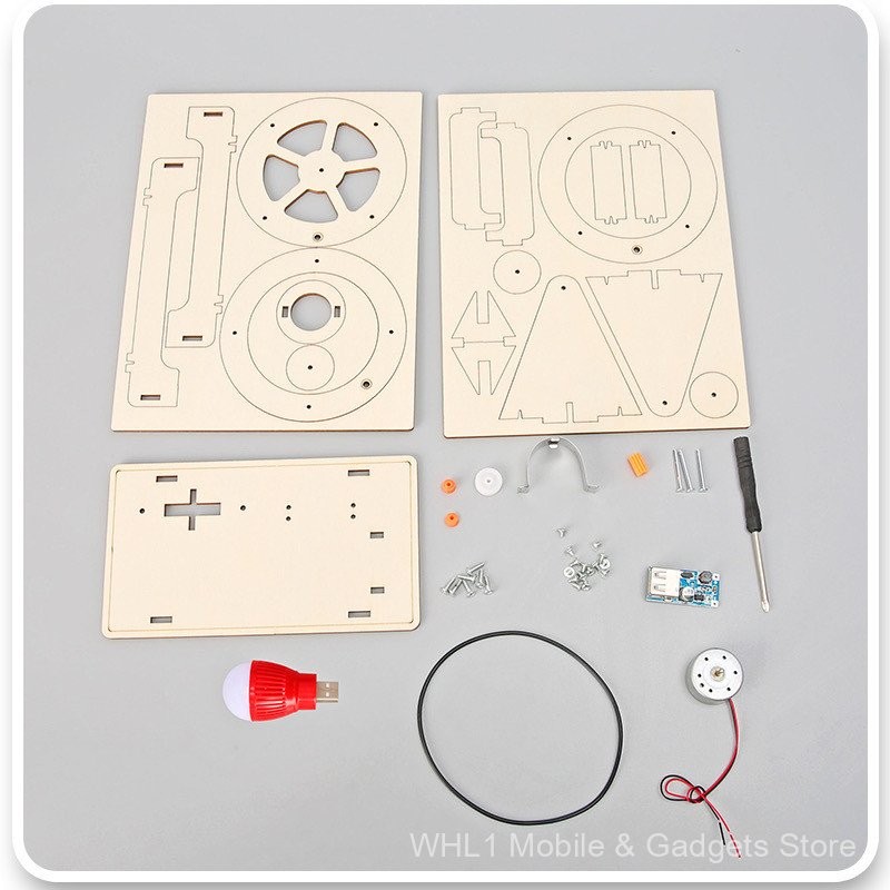 Thí nghiệm khoa học nhỏ DIY Máy phát điện quay tay Phát minh công nghệ sinh viên DIY Đồ chơi giáo dục thủ công cho trẻ em