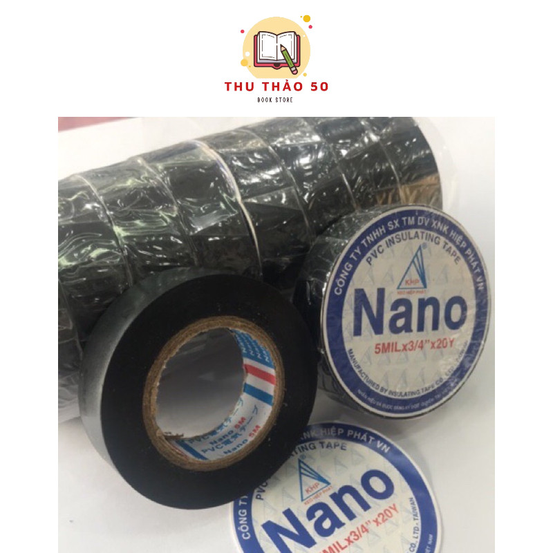 [ 3 CUỘN ] Băng keo đen dùng dán dây điện hiệu NANO ( loại 18m mét). -