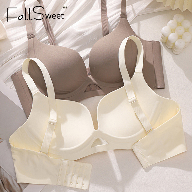 FallSweet 1/3 Cái Ngực Nhỏ Liền Mạch Push Up Bras Dây Miễn Phí Hỗ Trợ Mềm Mại Đồ Lót Chống Chảy xệ