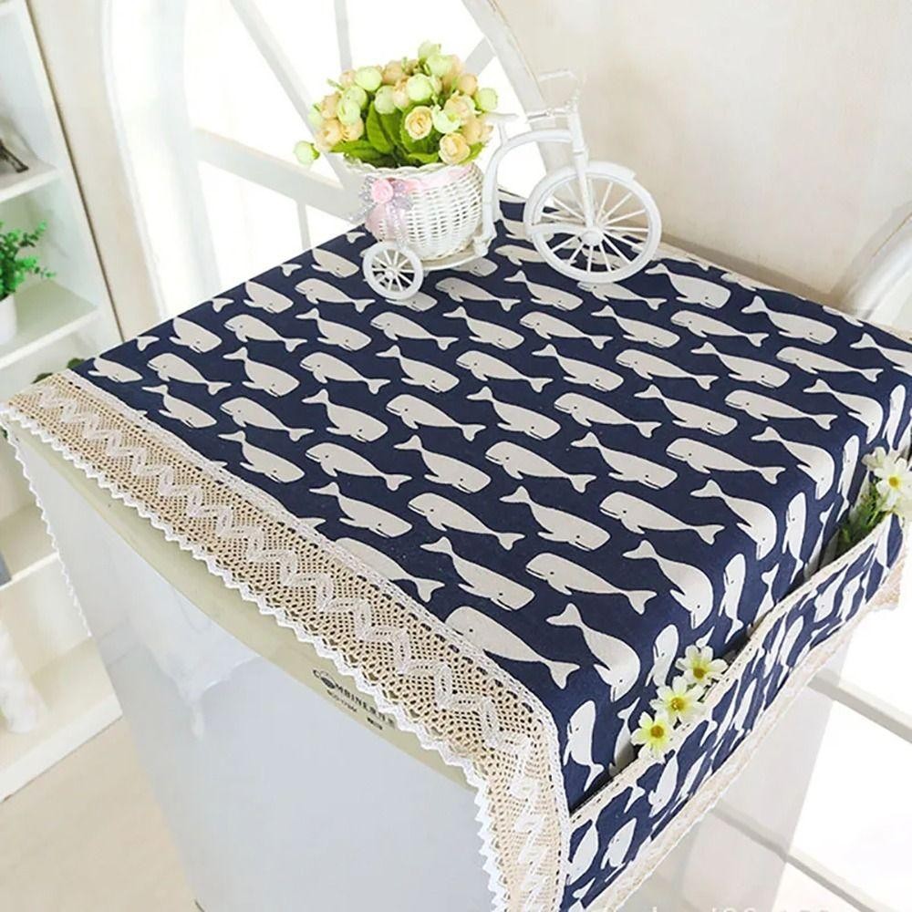 HAPPYNOOK 1 Tấm Che Bụi Tủ Lạnh, 55x120cm Có Túi Bảo Quản Vải Tủ Lạnh, Khăn Máy Giặt Vải Lanh Cotton Chống Bụi