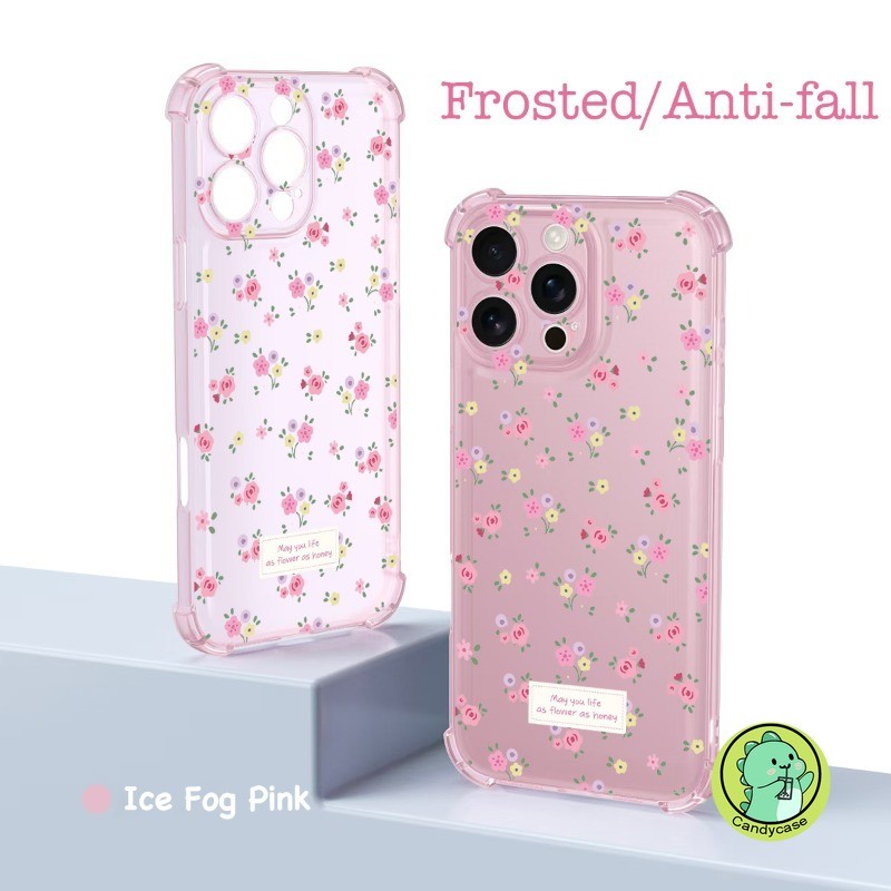 Ốp Điện Thoại Ice Mist AirBag Cho Vivo V50 Lite V50E V40 V30 V29 V27 V27E V25 V23 V21 Pro Lite 5G 4G Matte Cover Hoạt Hình Dễ Thương Hoa Sang Trọng Vỏ Mềm Chống Sốc