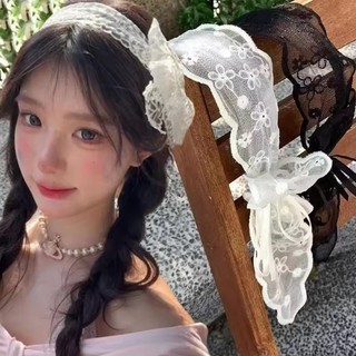 Dây buộc tóc ren mục vụ cổ điển - Băng đô hoa thêu cạnh rộng chống trượt cho bé gái ngọt ngào Hàn Quốc