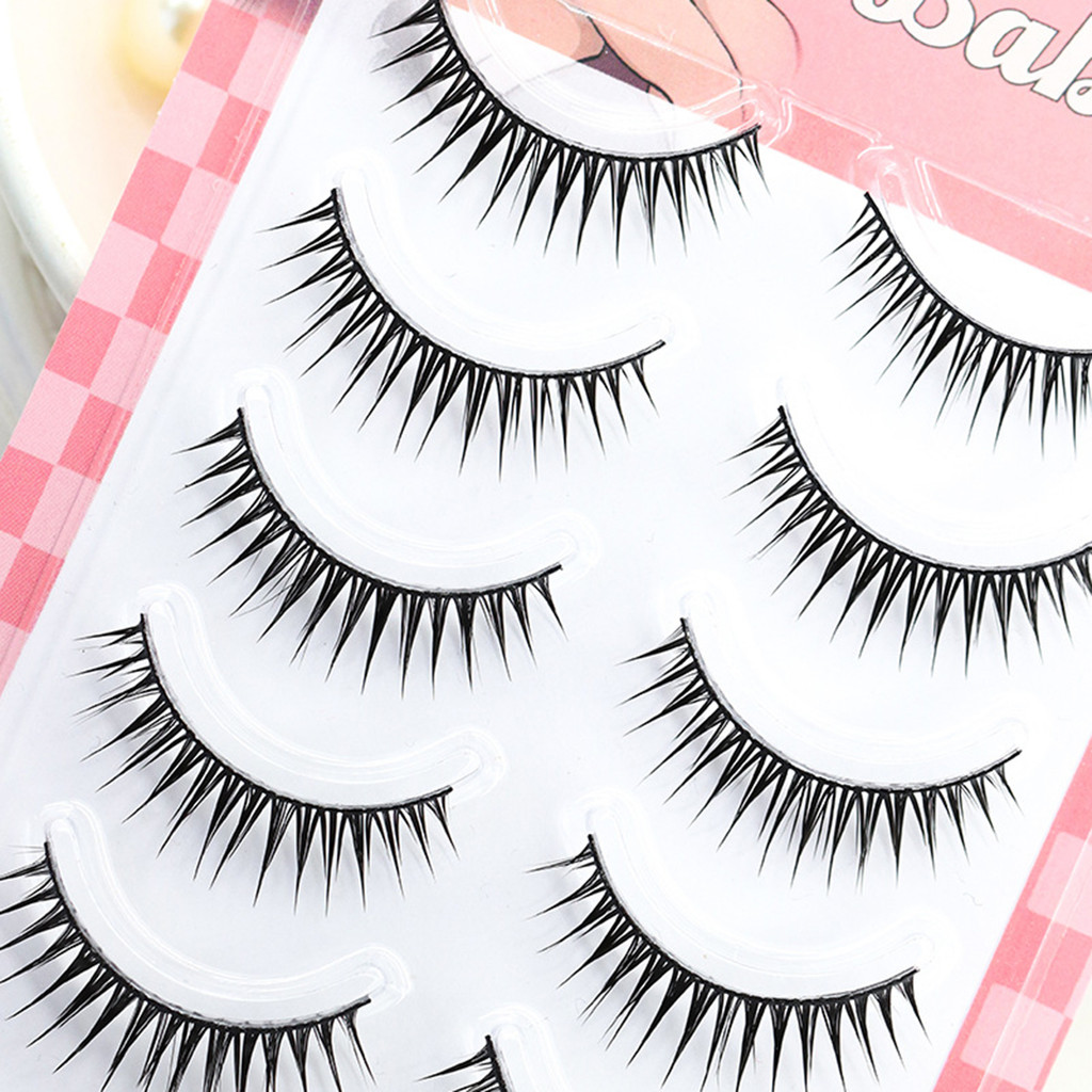 5 Cặp Lông Mi Giả Một Mảnh Tự Nhiên Sọc Wispy Dày Mắt Mi Lý Tưởng Cho Cosplay Và Trang Phục Dự Tiệc