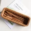 Khay đan giả BAMBOOB, Giỏ đựng đồ bằng mây giả bền bằng nhựa, Trang trí bàn làm việc Hình chữ nhật đa năng Hộp đựng đồ lặt vặt Trang chủ