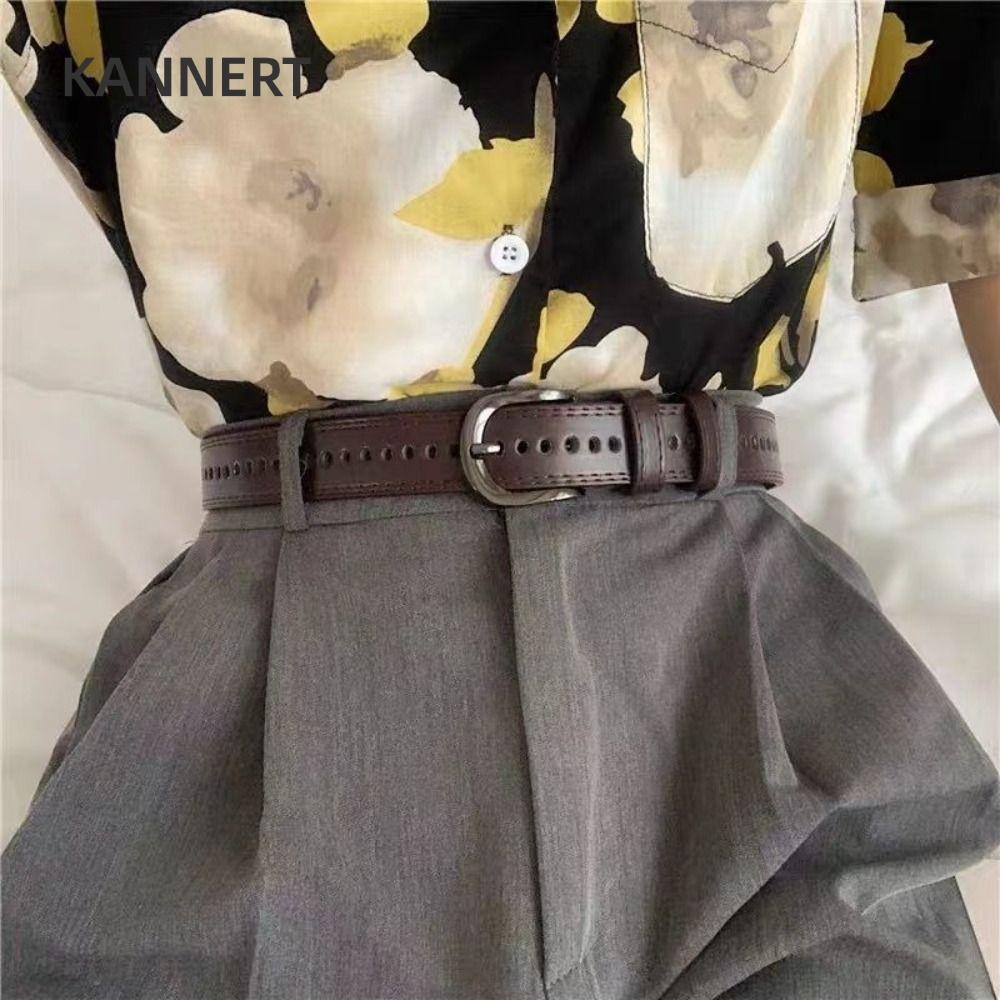 Kannert Không Lỗ Khóa Thắt Lưng Thiết Kế Sang Trọng Retro Quần Áo Thắt Lưng