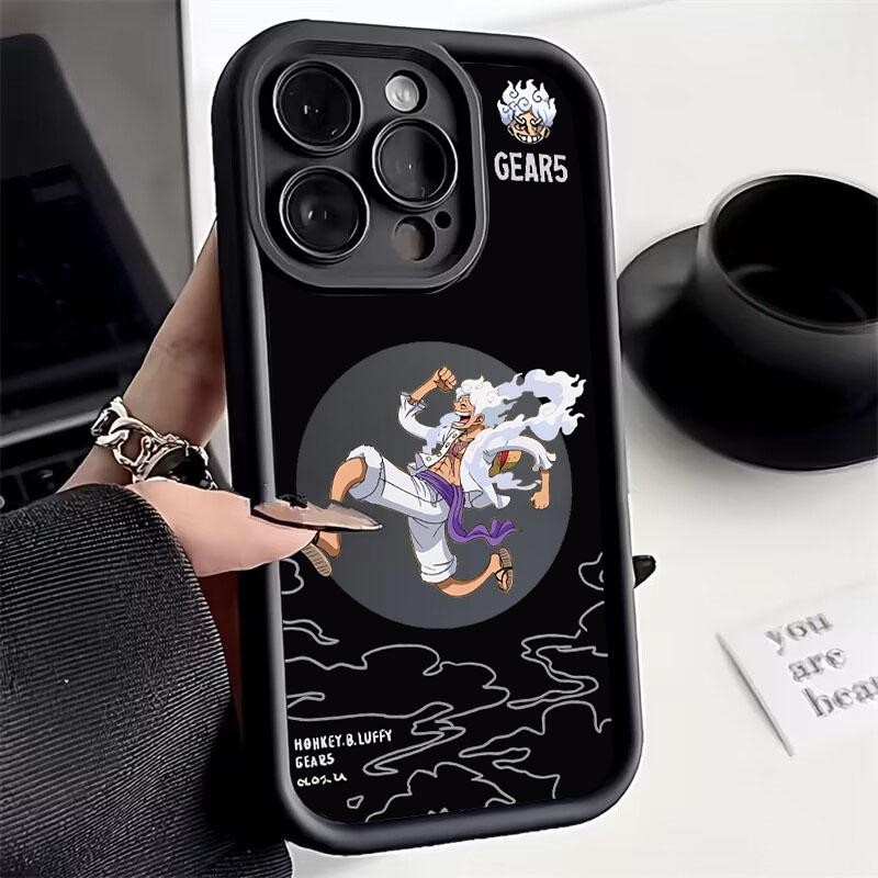 Ốp Điện Thoại Cho Iphone 16 Pro Max 15 14 13 12 11 Pro Max XR X XS 7 8 Plus SE 2 3 Vỏ Điện Thoại Di Động Gear 5 Nika Luffy One Piece Silicone Anime Mềm Chống Sốc Bảo Vệ Camera