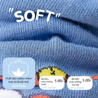 Set Tất Trẻ Em Doraemon Dễ Thương - Tất Cổ Trung Chất Cotton Mùa Xuân Thu Cho Bé