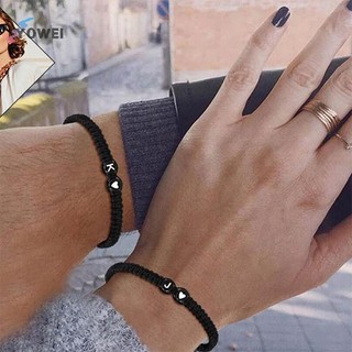 YOWEI 26 Chữ Cái Vòng Tay Trái Tim Ban Đầu Handmade Có Thể Điều Chỉnh Vòng Tay Tên A-Z Dành Cho Nữ Nam Tình Bạn Trang Sức Quà Tặng VN