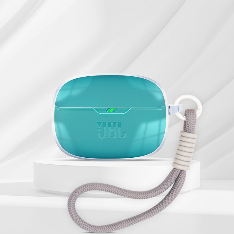 Dành Cho JBL WAVE Beam 2 Vibe Beam 200TWS W200 Ốp Lưng Tai Nghe Transpent Vỏ Bảo Vệ TPU Chống Sốc Tay Mềm Bảo Vệ Tai Nghe Có Nhẫn