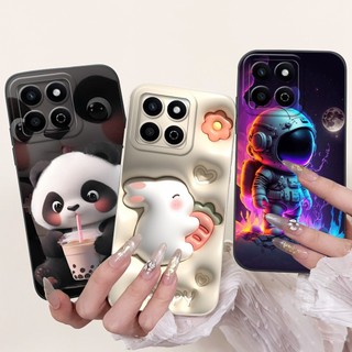 Ốp Điện Thoại Honor X7C 4G Honor 200 Thông Minh Dễ Thương Hoạt Hình Đáng Yêu Gấu Trúc Thỏ Mèo In Hình Vỏ Silicon Mềm Chống Sốc