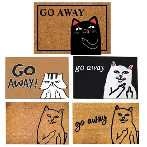 Go Away Thảm chùi chân hoạt hình Mèo Unwelcome Thảm cửa ngoài trời vui nhộn Trang trí cửa trước 60X40cm