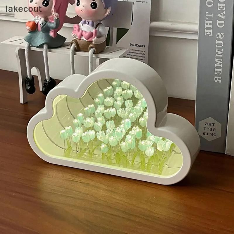 Lưới Handmade DIY Hoa Biển Đêm Bầu Không Khí Đèn Đám Mây Đèn LED Đèn Ngủ Gương Đèn Bàn Phòng Ngủ Trang Trí Đèn Mới linh cẩu