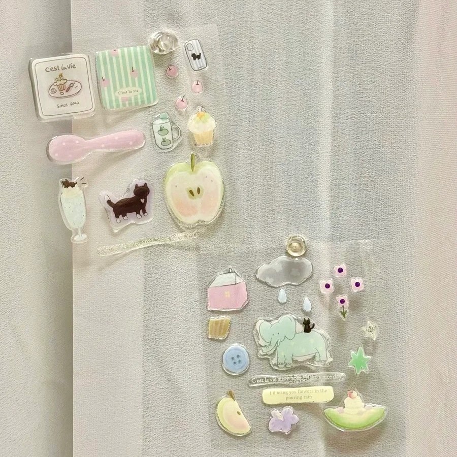 Hình dán thạch xanh ba chiều cho máy tính mèo đáng yêu Instagram Tự làm vỏ điện thoại di động giá trị cao trang trí máy tính bảng