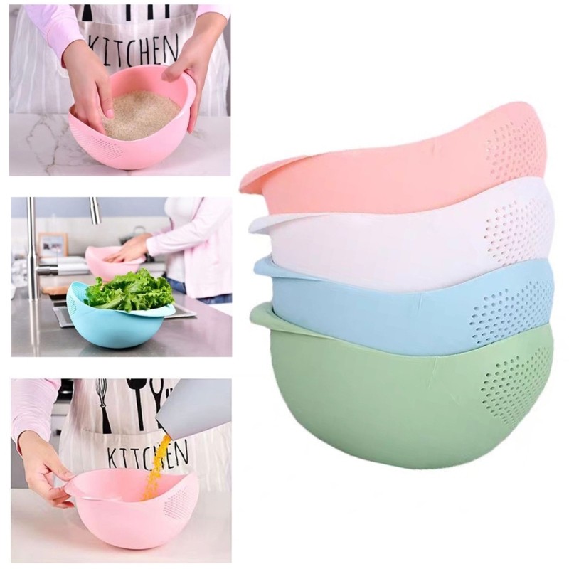 GOO Bát trái cây rau quả Nhà bếp Giặt giỏ thoát nước Bát cơm bằng nhựa