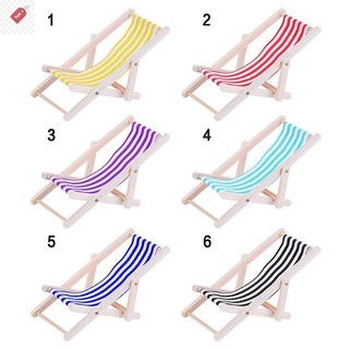 ALIK 1: 12 Ghế đi biển bằng gỗ có thể gập lại Ghế tắm nắng Chaise Dollhouse VN