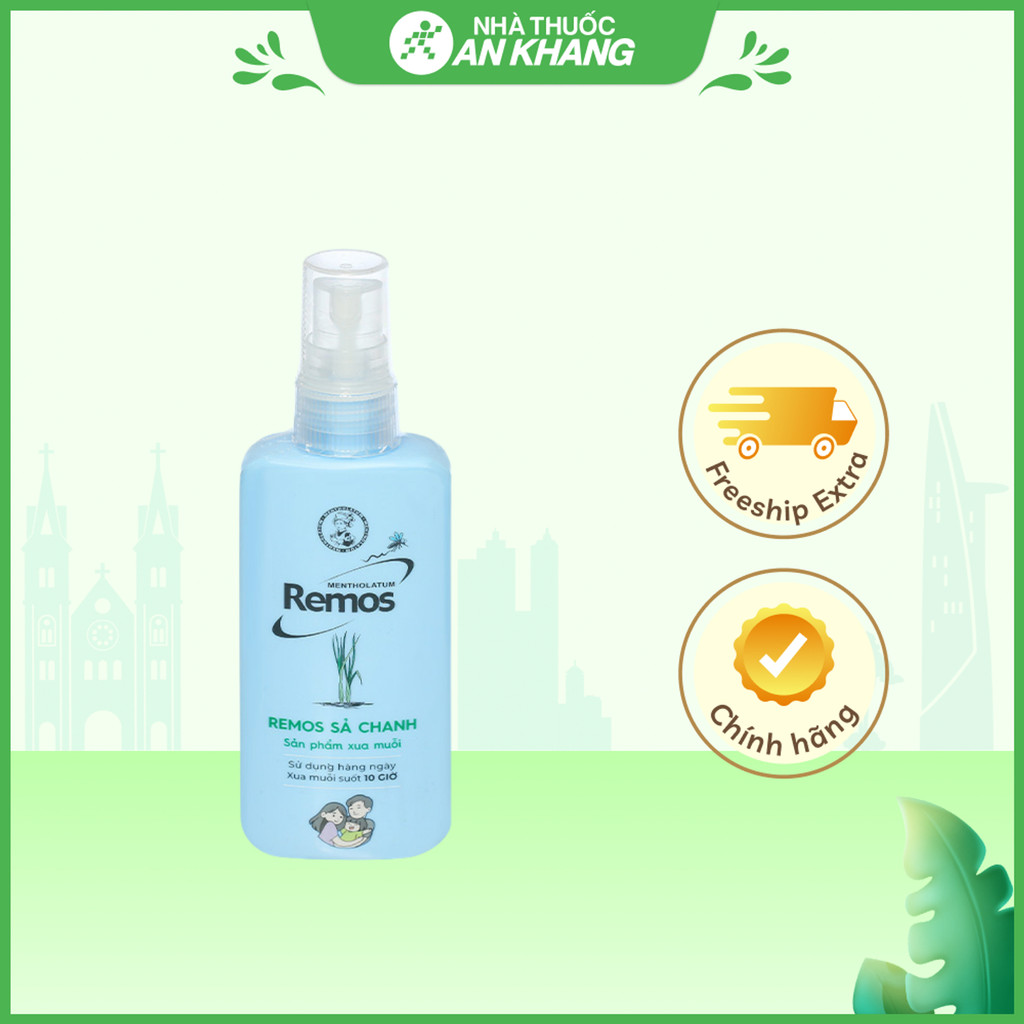 Xịt Chống Muỗi Remos Hương Sả Chanh 70ml