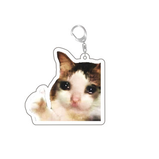 Siêu dễ thương bánh mì popping Mèo Meow Meme Móc chìa khóa móc khóa vòng cho các phụ kiện túi Mặt dây chuyền Keyring t