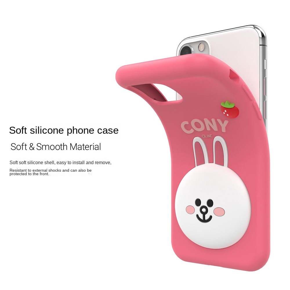 Ốp điện thoại Line Friends iPhone 16 Vỏ bảo vệ thân thiện với da bằng silicon 15 Promax Gấu nâu IP14 / 13PM Vỏ bảo vệ chống sốc mềm trọn gói