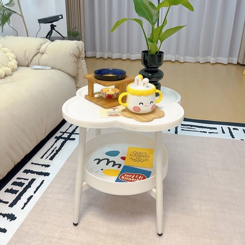 Sáng Tạo Nhỏ Bàn Cà Phê Bên Tủ Kem Phong Cách Bàn Phòng Khách Di Động Bàn Tròn Nhỏ