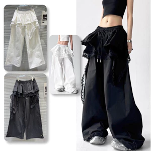 GKSSS Quần âu mới thời trang phong cách đường phố Mỹ hip-hop phong cách ren ruy băng phong cách trung tính