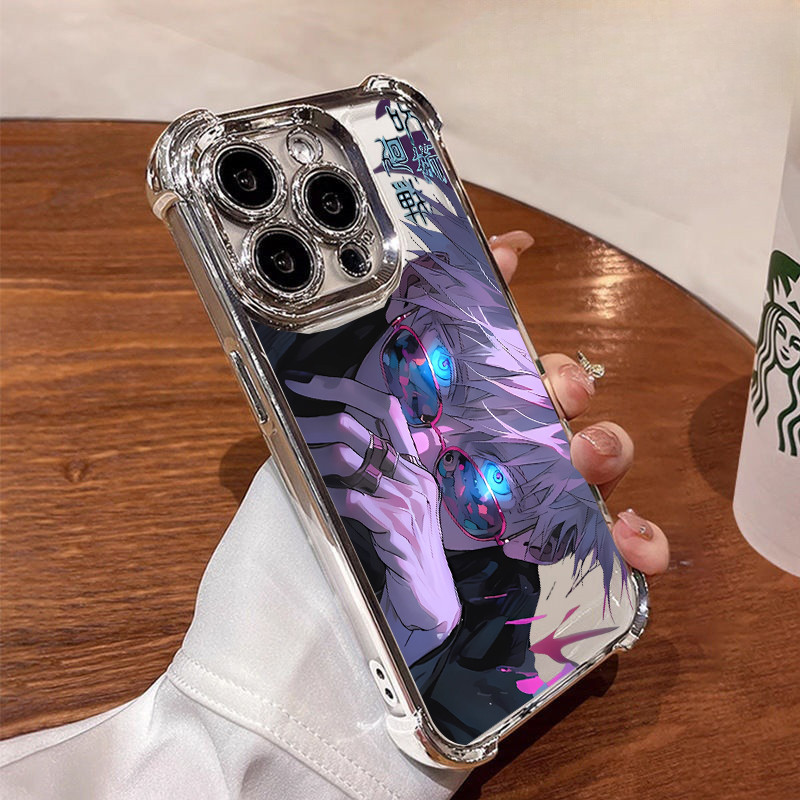 Ốp Lưng Anime Jujutsu Kaisen Gojo Satoru Cho Xiaomi Redmi Note 14 Pro 5G 12 4G 10 11 12 13 14 Pro Plus 10S 11S 14C 13 12 13C 12C Vỏ Mạ Túi Khí Chống Sốc