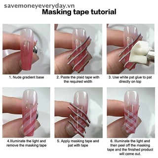 [savemoneyeveryday] 10 Cuộn Băng Sọc Móng Tay Dây Checkered 3d Nail Art Tool Cuộn Màu Đề Can Móng Tay DIY Mẹo Miếng Dán Trang Trí [vn]