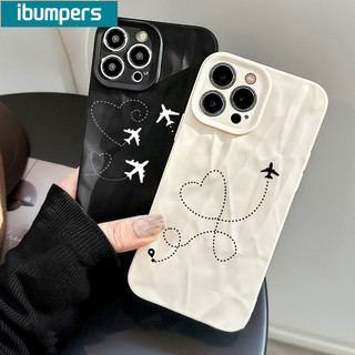 ibumpers Ốp Lưng IPhone Đơn Giản Máy Bay Họa Tiết Tình Yêu Cặp Đôi Cho IPhone 16 15 14 12 13 11 Pro Max IP 7 8 Plus X XS XR Ốp Điện Thoại Silicon Mềm Chống Sốc