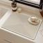 Thảm silicon lót nhà bếp decor màu trắng kem trang nhã tinh tế size 30x40cm