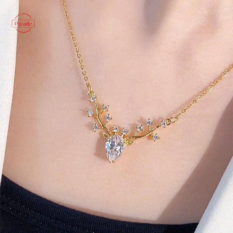 Diễu Hành Trang Sức Thời Trang Một Hươu Có Bạn Nhỏ Nai Sừng Tấm Vòng Cổ Nữ Tính Khí Cao Cấp Xương Cổ Dây Chuyền Mặt Dây Chuyền Quà Tặng Sinh Nhật VN
