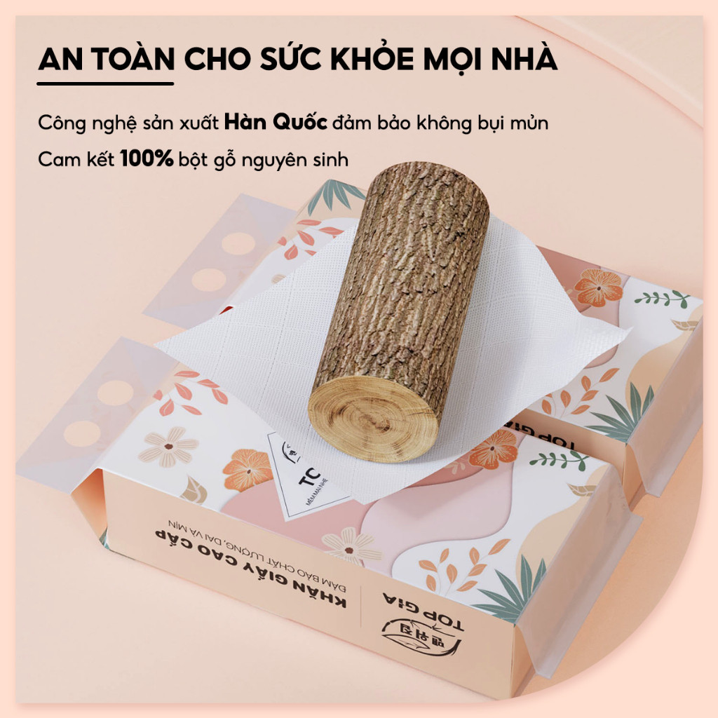 (THÙNG 10 BỊCH) Khăn giấy gấu trúc Top Gia Sắc Hạ, giấy vệ sinh treo tường 1000 tờ 4 lớp dày dặn, mềm mịn