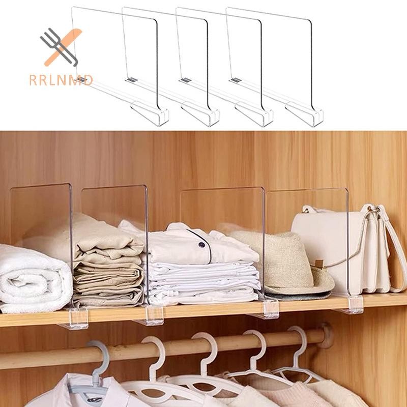 Rrlnmd 1 / 2 / 4 Kệ Tủ Quần Áo Trong Suốt Cho Tủ Quần Áo Sắp Xếp Quần Áo Chia Tủ Tủ Sách Chia Bách Ngăn MỚI