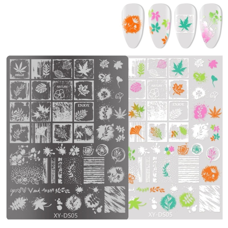 HL Hoa Móng Tay Tấm Móng Tay Pháp Tấm Dập Móng Tay Hình Ảnh Stencils