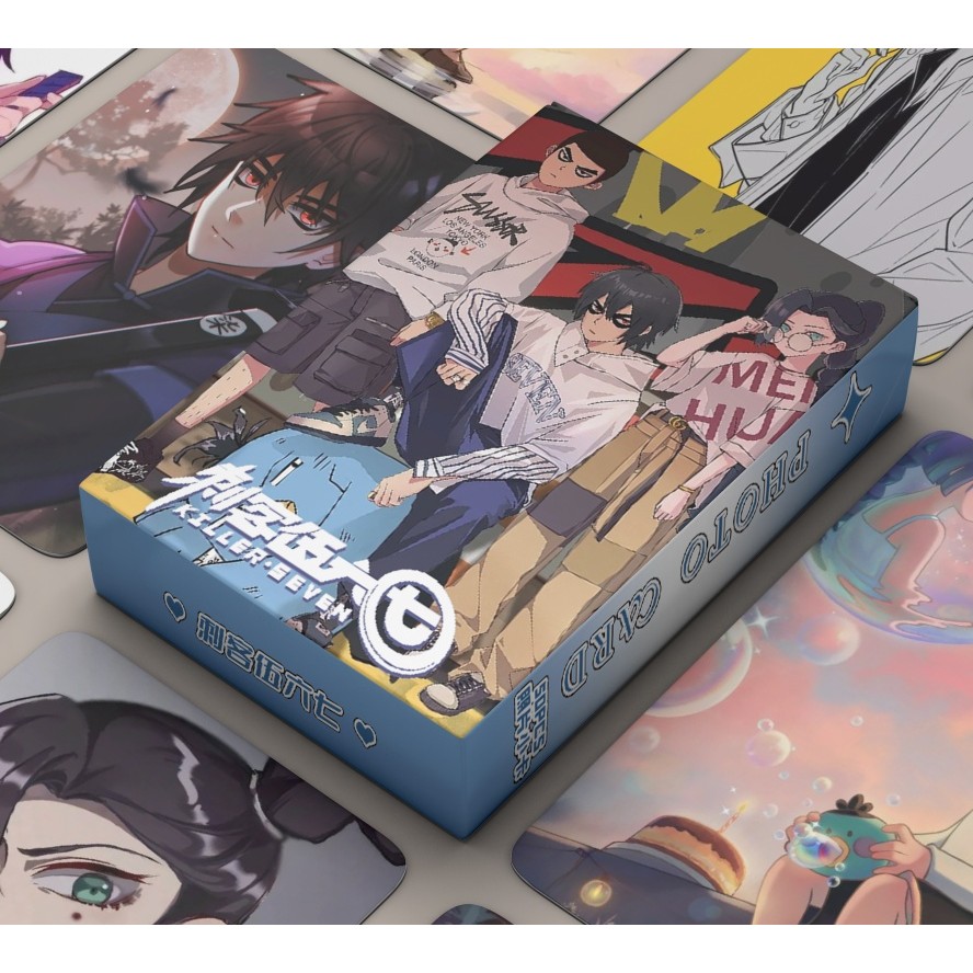 Bộ 50-55 Chiếc Manhwa Game Identity V Killer Bảy Laser Lomo Thẻ Không Số tiền lệch Photocards Ngày tận thế trong mười ngày GRAY RAVEN PUNISHING Hologram Bưu thiếp