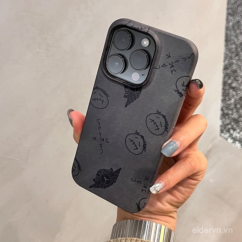 Ốp điện thoại QYJS mặt nhăn nhó dành cho IPhone 16 15 14 13 ProMax 12 PRO 11 7 8 plus 14 15 16 PLUS XR XR XSMAX SE Ốp Cứng Cá Tính cao cấp phim mới Ốp bảo vệ mặt bóng chống rơi WUKB